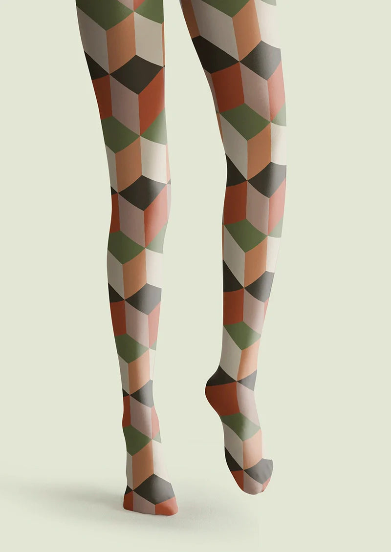 Viken Plan Retro Blocks Tights Hosiery Pantyhose