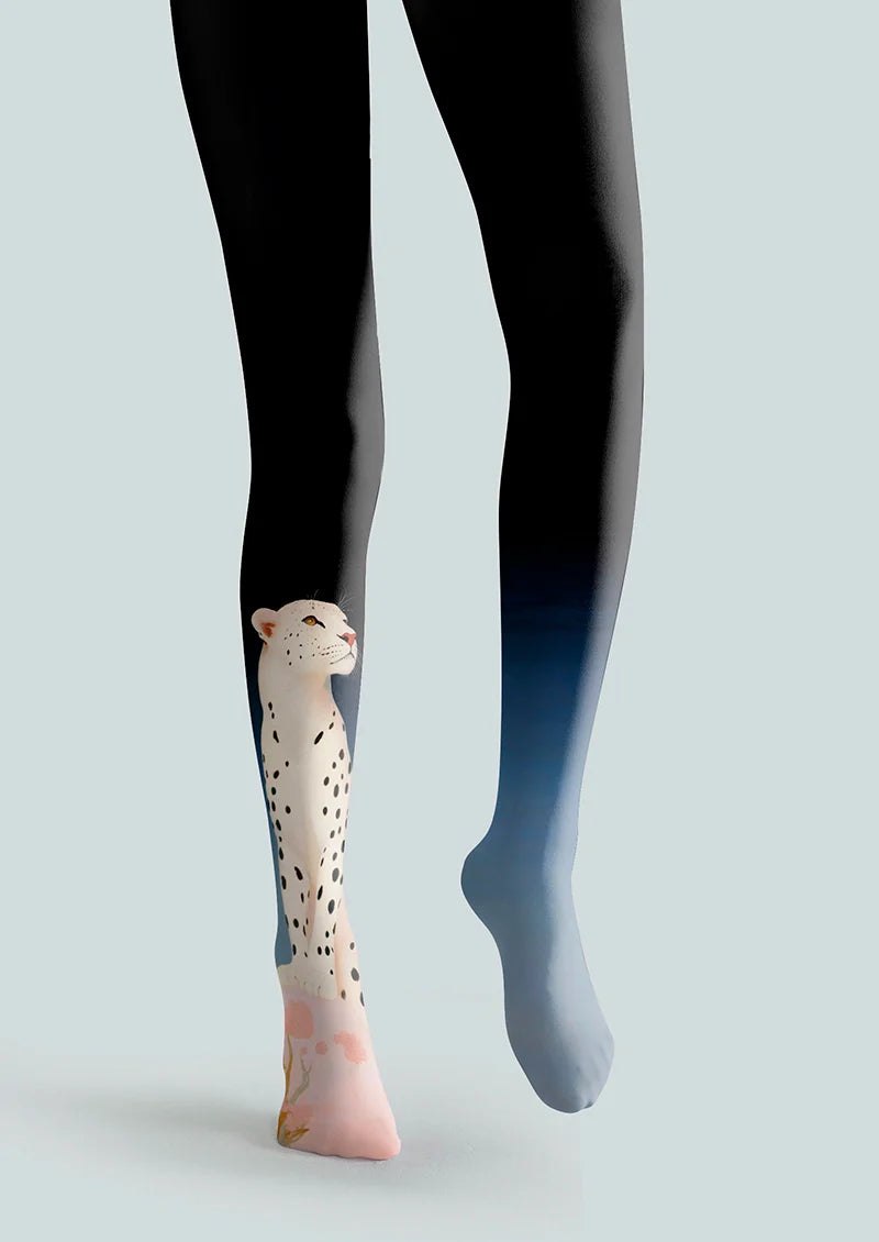 Viken Plan Snow leopard Tights Hosiery Pantyhose