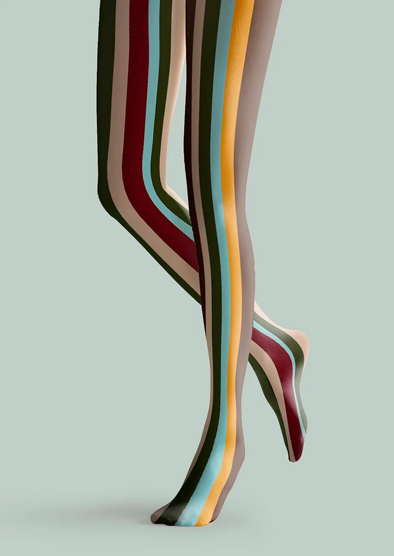 Viken Plan Retro Stripes Tights Hosiery Pantyhose