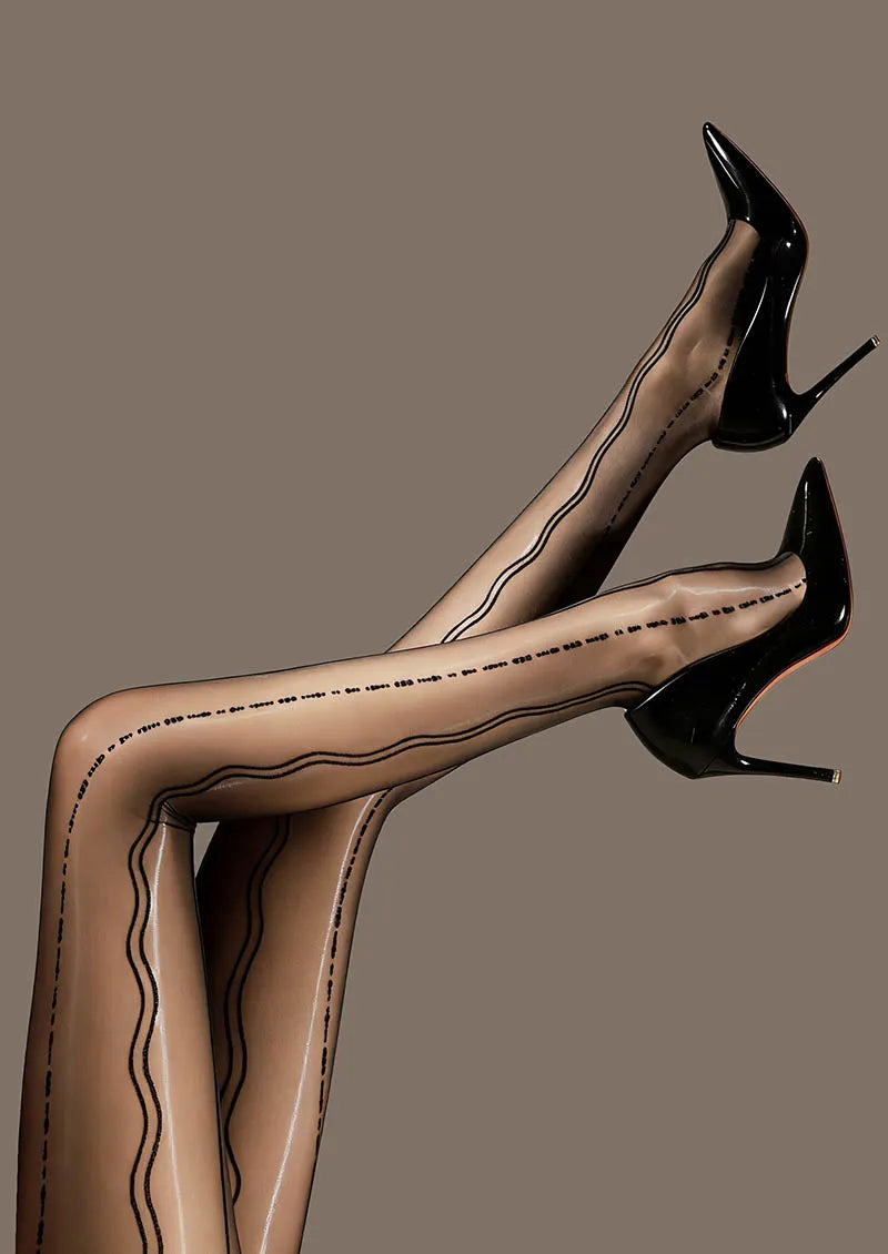 Viken Plan Radio wave lace jacquard Tights Hosiery Pantyhose