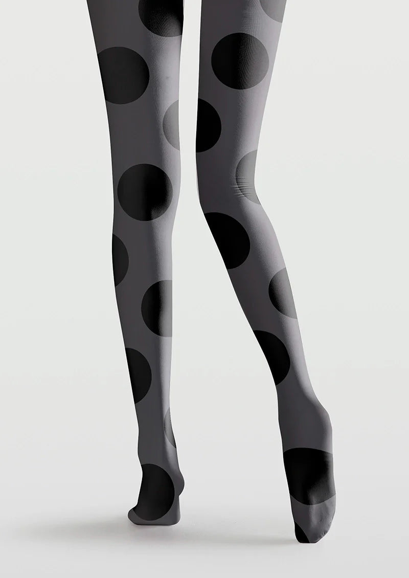 Viken Plan Gray-black polka dots Tights Hosiery Pantyhose