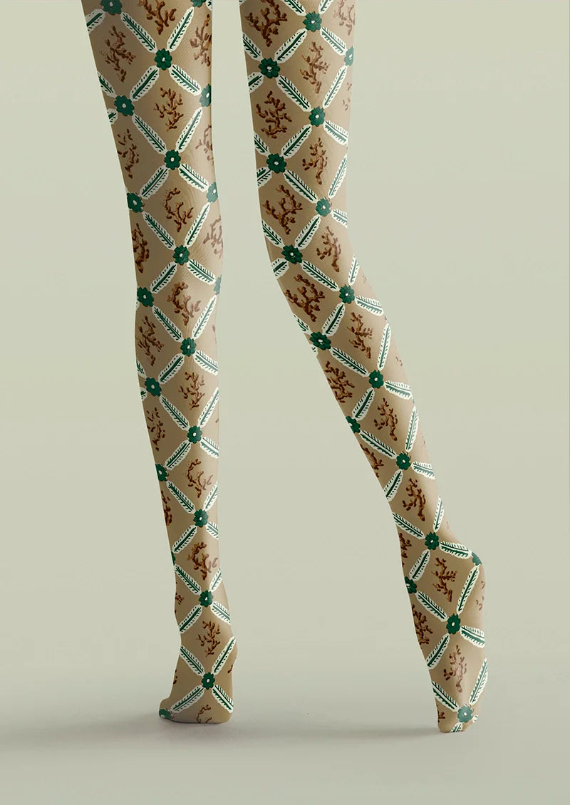 Viken Plan Retro Patterns Tights Hosiery Pantyhose
