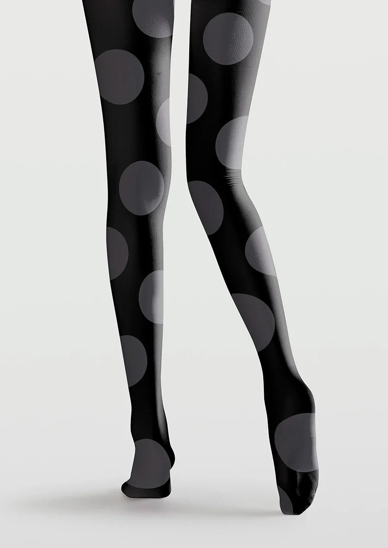 Viken Plan Black-gray polka dots Tights Hosiery Pantyhose