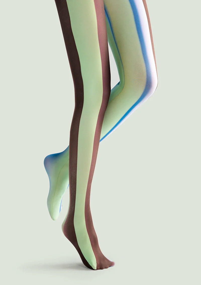 Viken Plan Fashion Printed Tights Personality Pantyhose/Tights [Greenish Stripe]