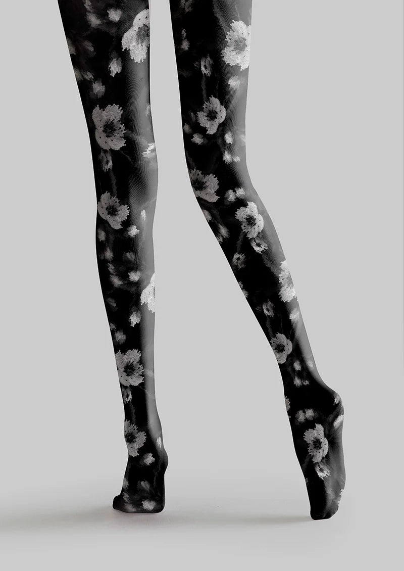 Viken Plan Night-Blooming Flower Tights Hosiery Pantyhose