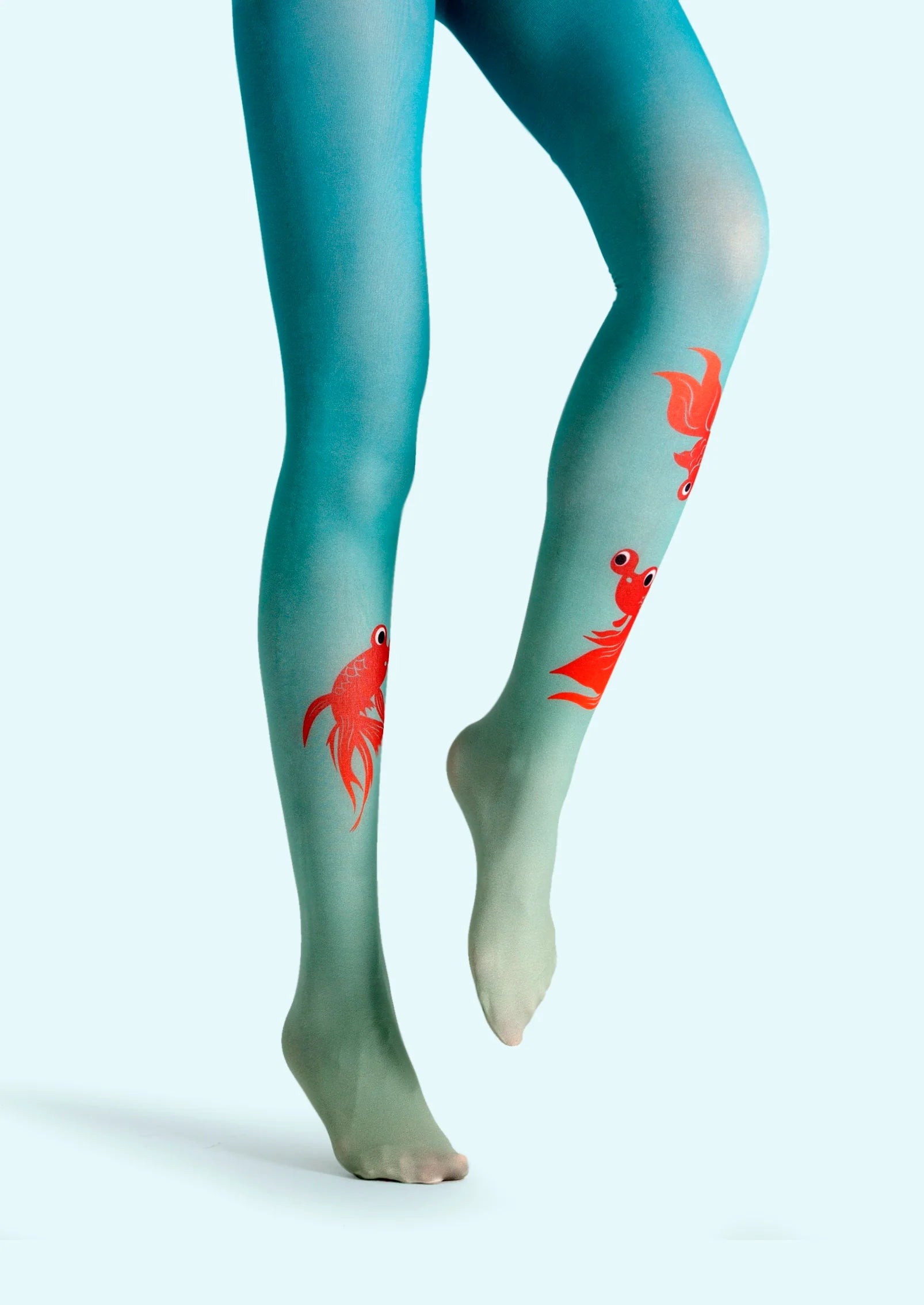 Viken Plan Fun Art Print Tights versatile Pantyhose/Tights [Goldfish]