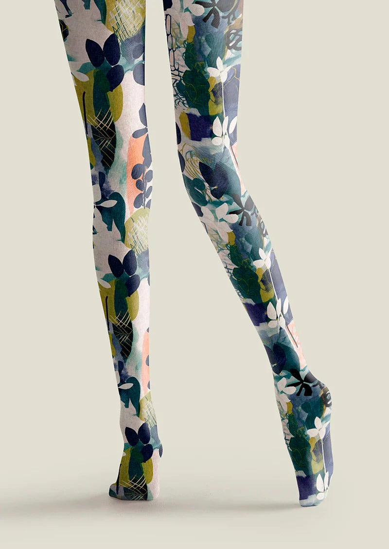 Viken Plan Diffused Petals Tights Hosiery Pantyhose