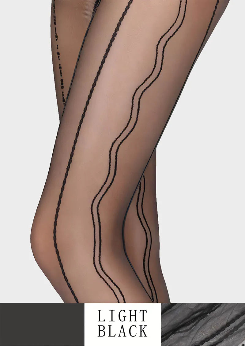 Viken Plan Radio wave lace jacquard Tights Hosiery Pantyhose