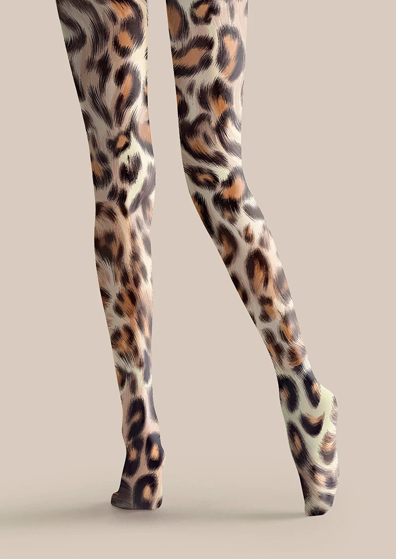 Viken Plan Blazing Leopard Print Tights Hosiery Pantyhose
