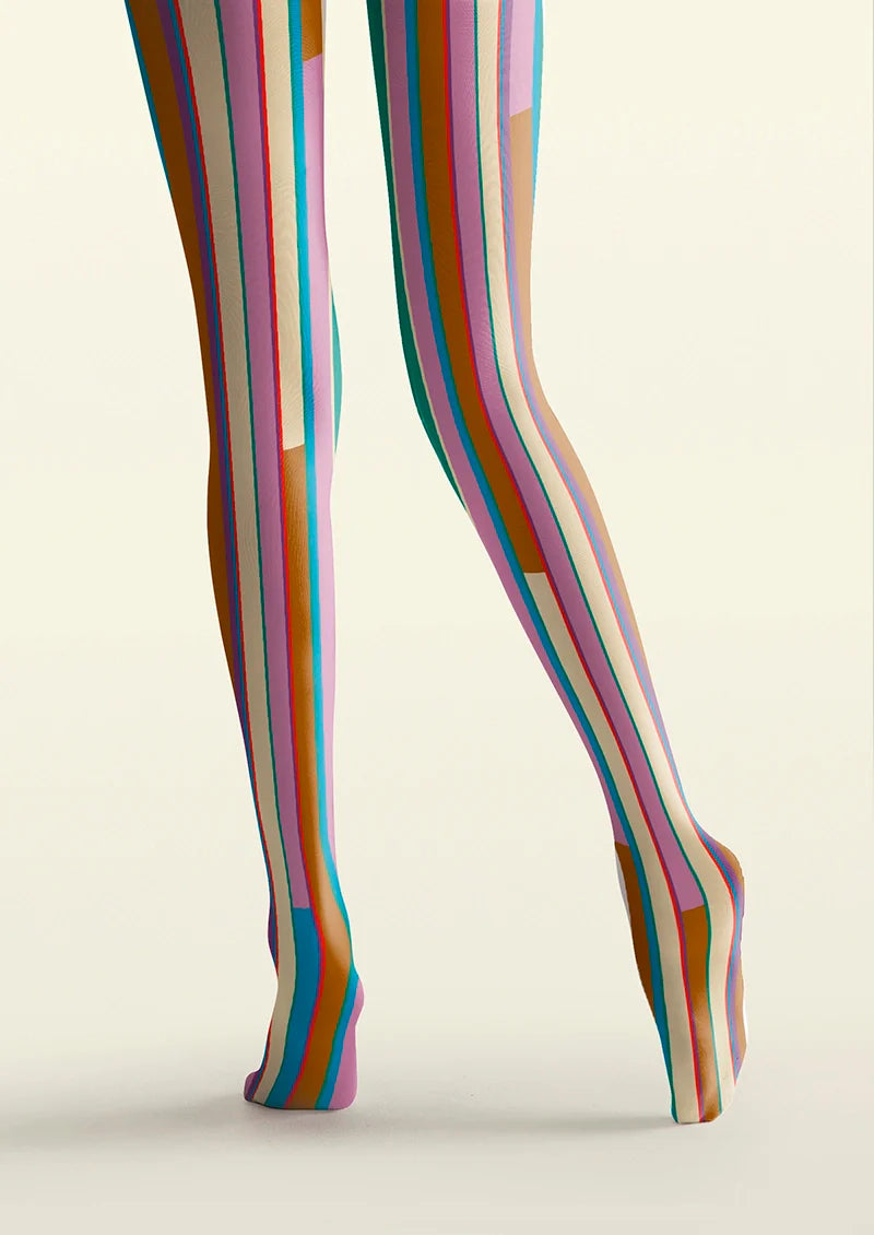 Viken Plan Broken Colors stripes Tights Hosiery Pantyhose