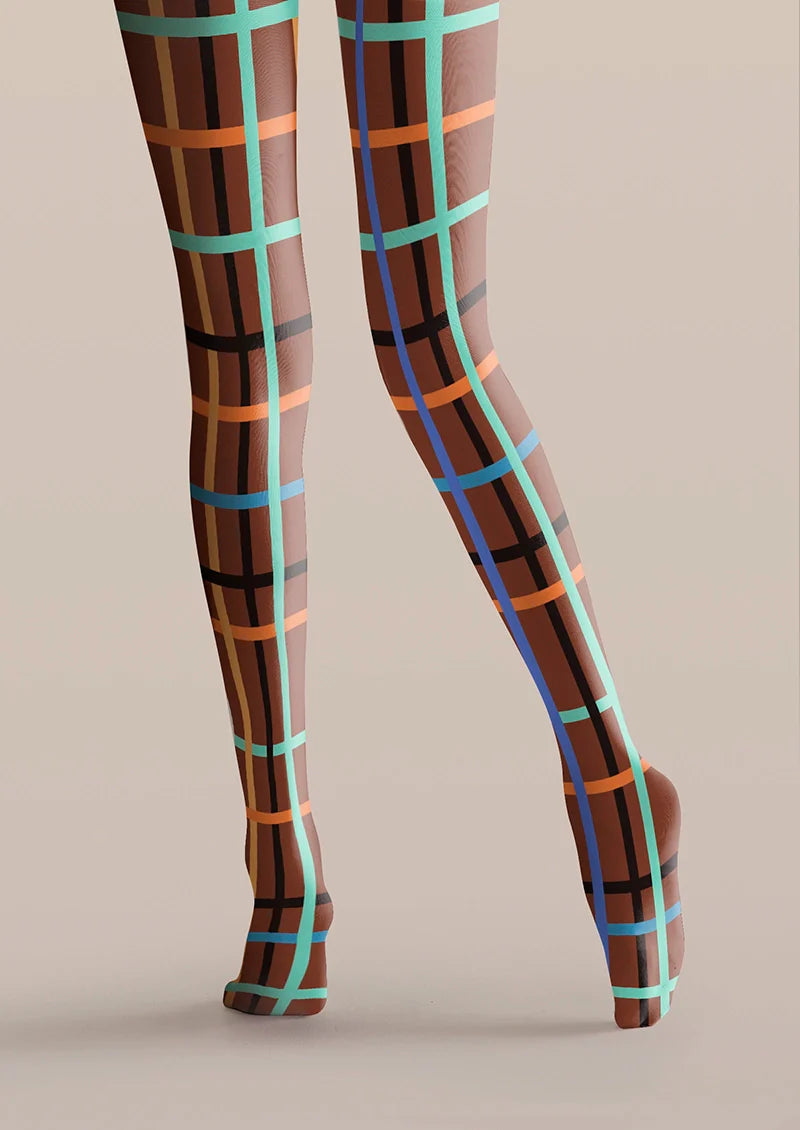 Viken Plan Rhythmic Grids Tights Hosiery Pantyhose