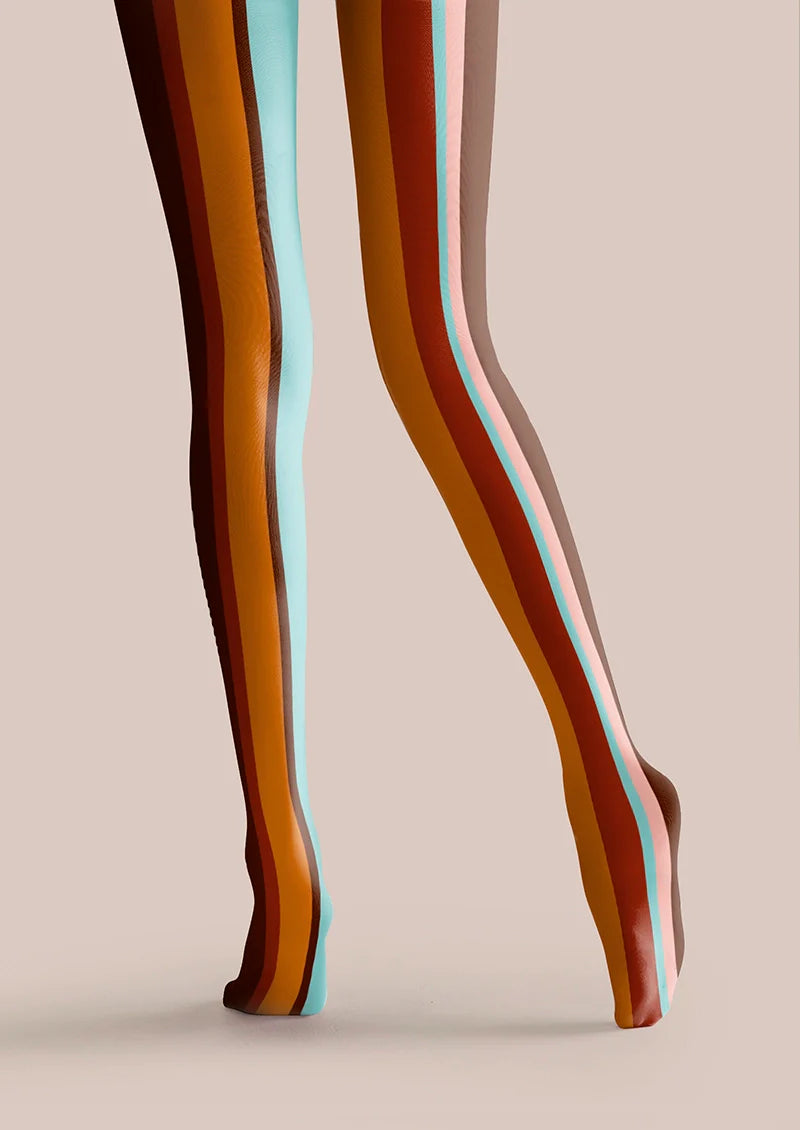 Viken Plan Color Stripes Tights Hosiery Pantyhose