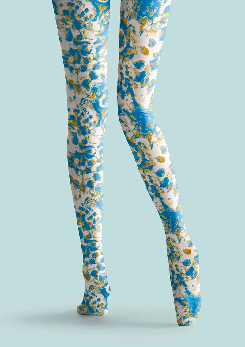 Viken Plan Blue Speckles Tights Hosiery Pantyhose