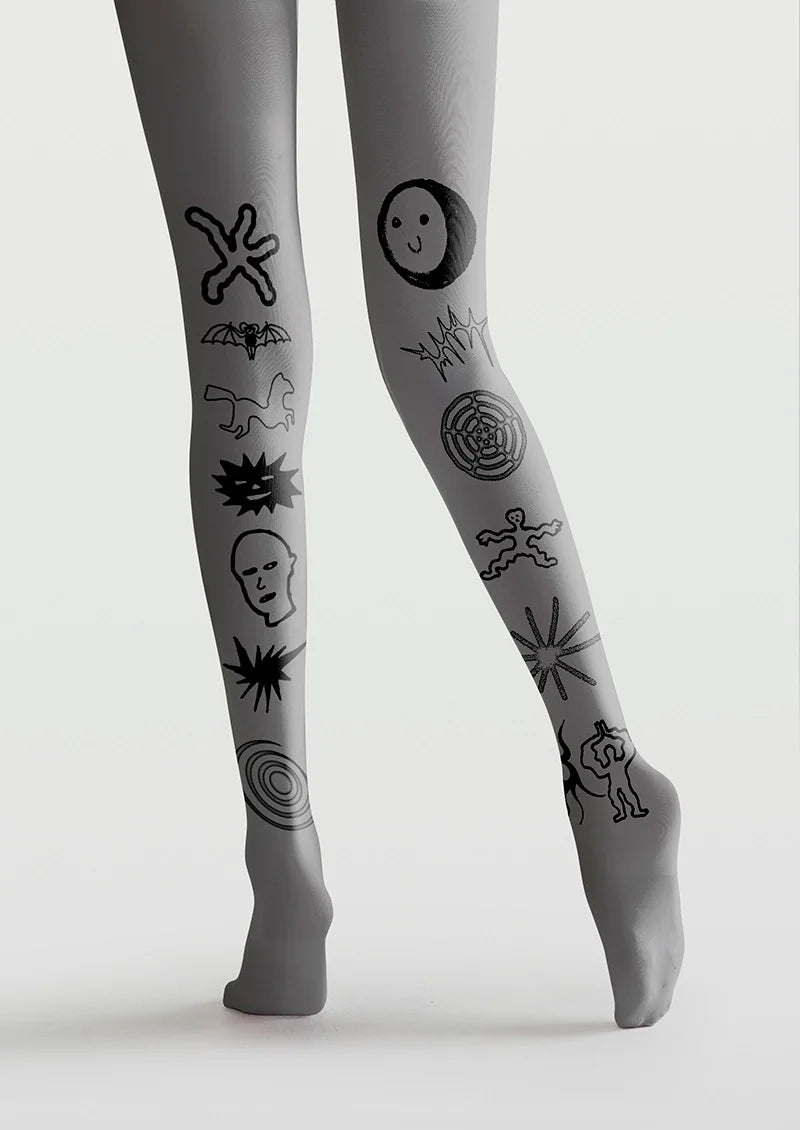 Viken Plan Street Skeleton Tights Hosiery Pantyhose