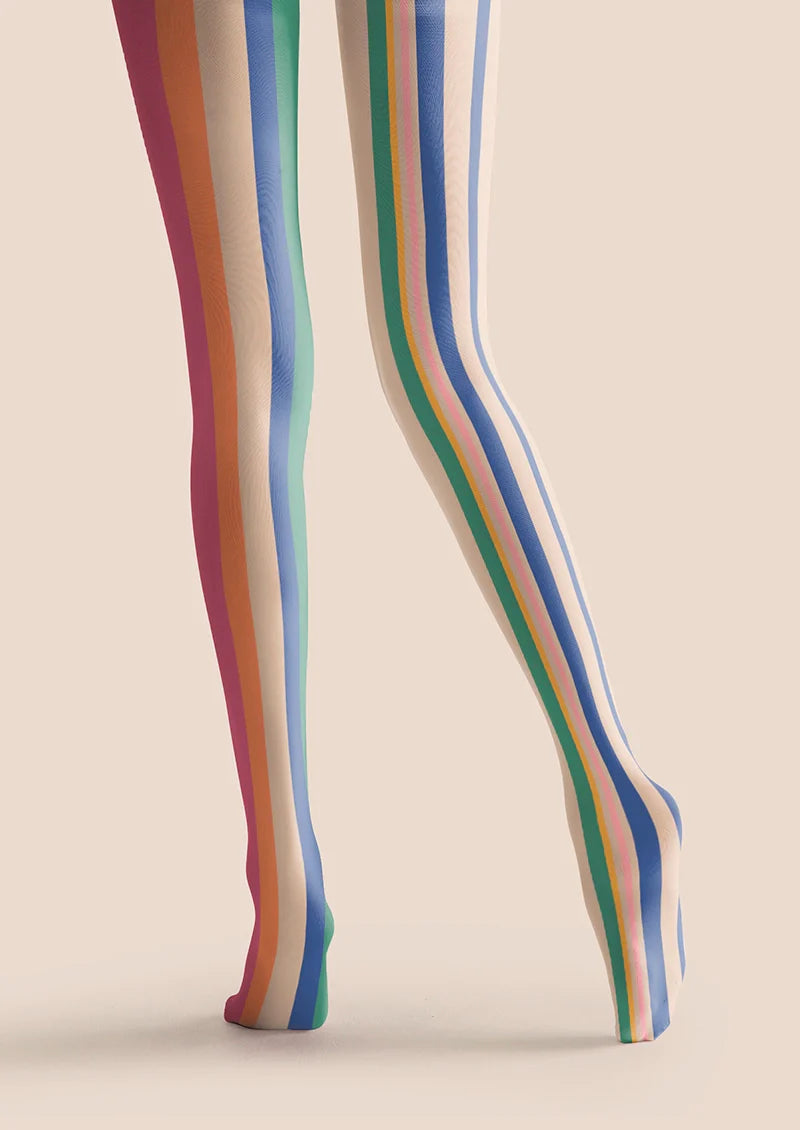 Viken Plan Neon Stripes Tights Hosiery Pantyhose