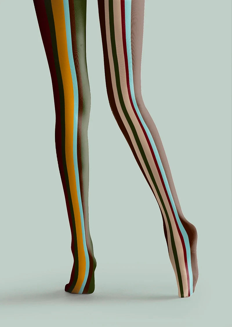 Viken Plan Retro Stripes Tights Hosiery Pantyhose