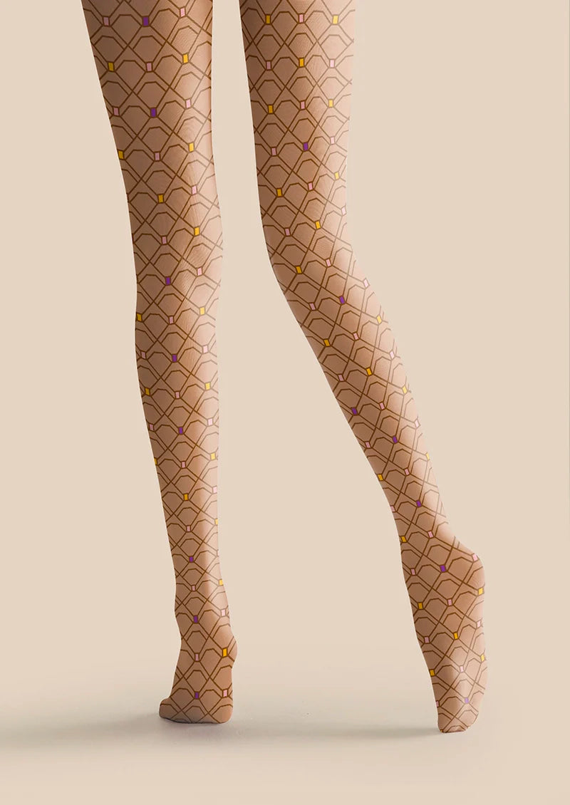 Viken Plan Light brown stripes Tights Hosiery Pantyhose