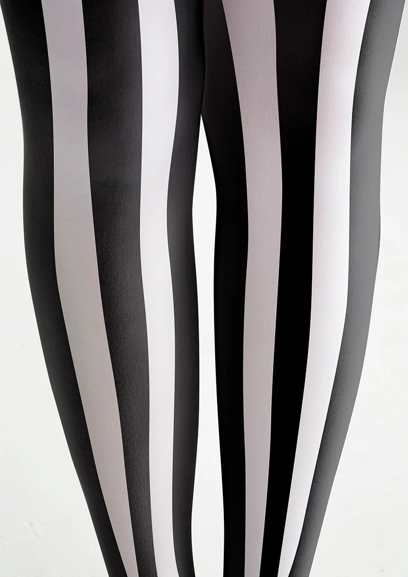 Viken Plan Black-white  stripes Tights Hosiery Pantyhose