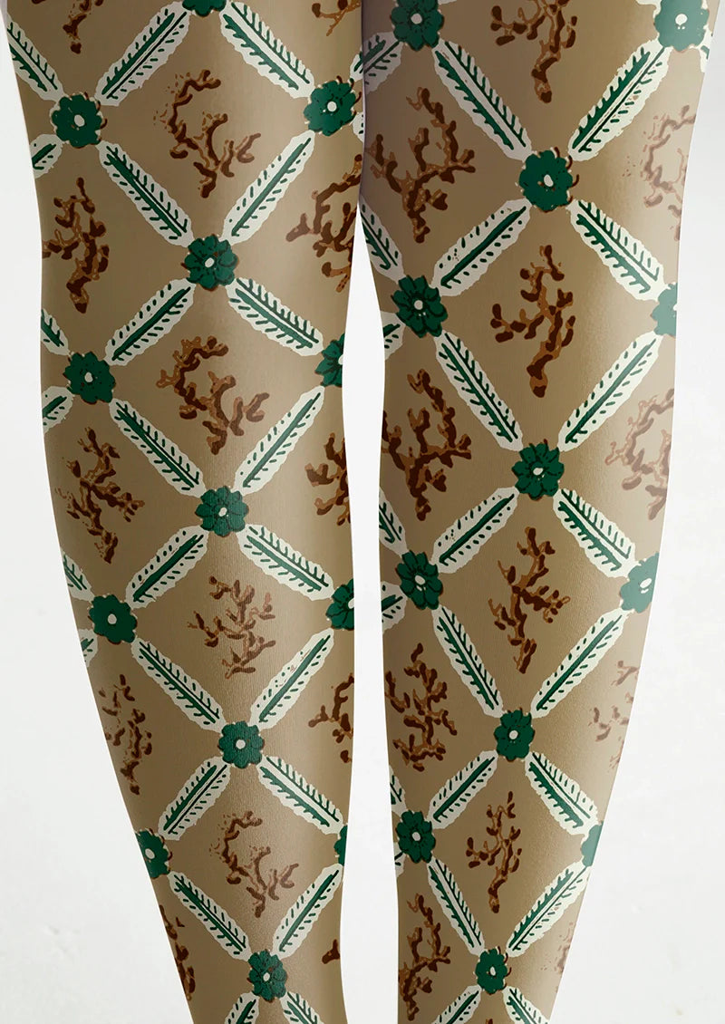 Viken Plan Retro Patterns Tights Hosiery Pantyhose