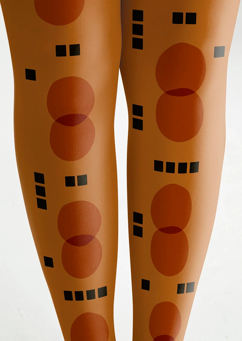 Viken Plan Caramel Totem Tights Hosiery Pantyhose
