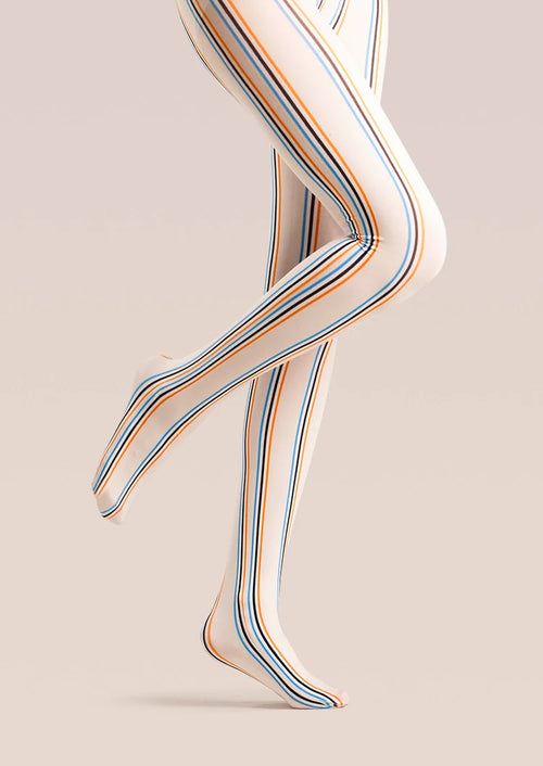 Viken Plan Beige Striped College Tights Hosiery Pantyhose