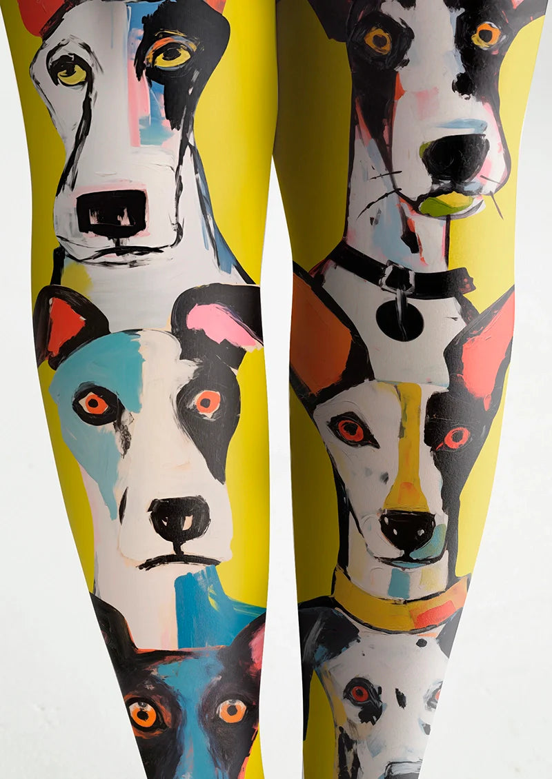 Viken Plan Dog Narrative Patterned Tights Hosiery Pantyhose
