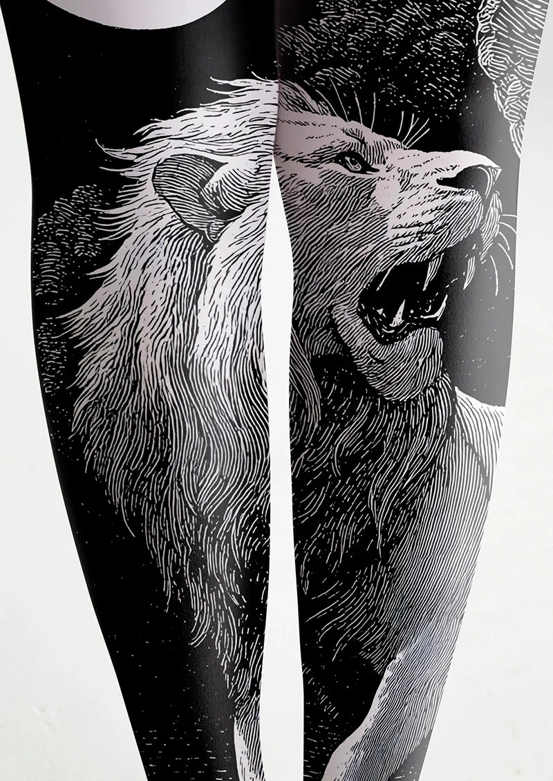 Viken Plan Lion Line engraving Tights Hosiery Pantyhose