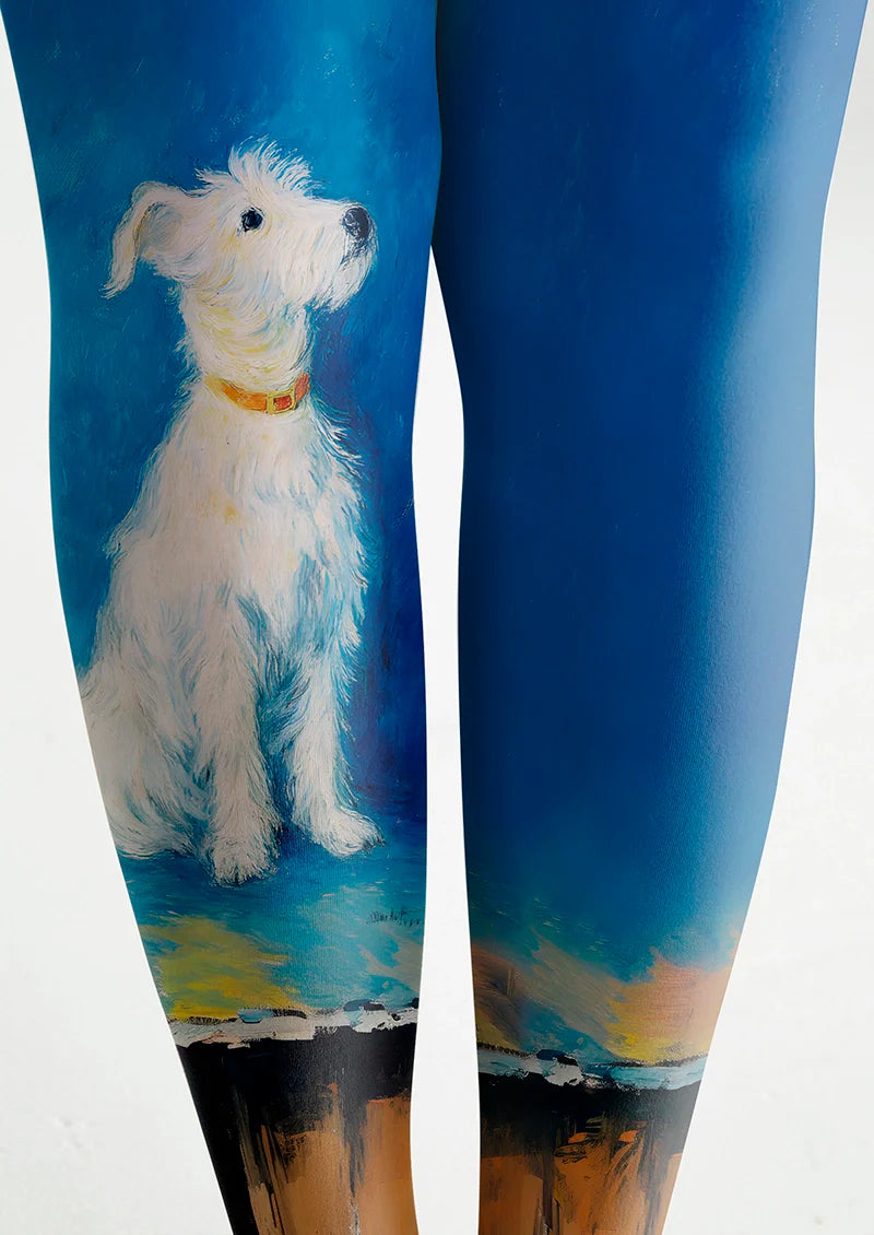 Viken Plan White Dog Tights Hosiery Pantyhose