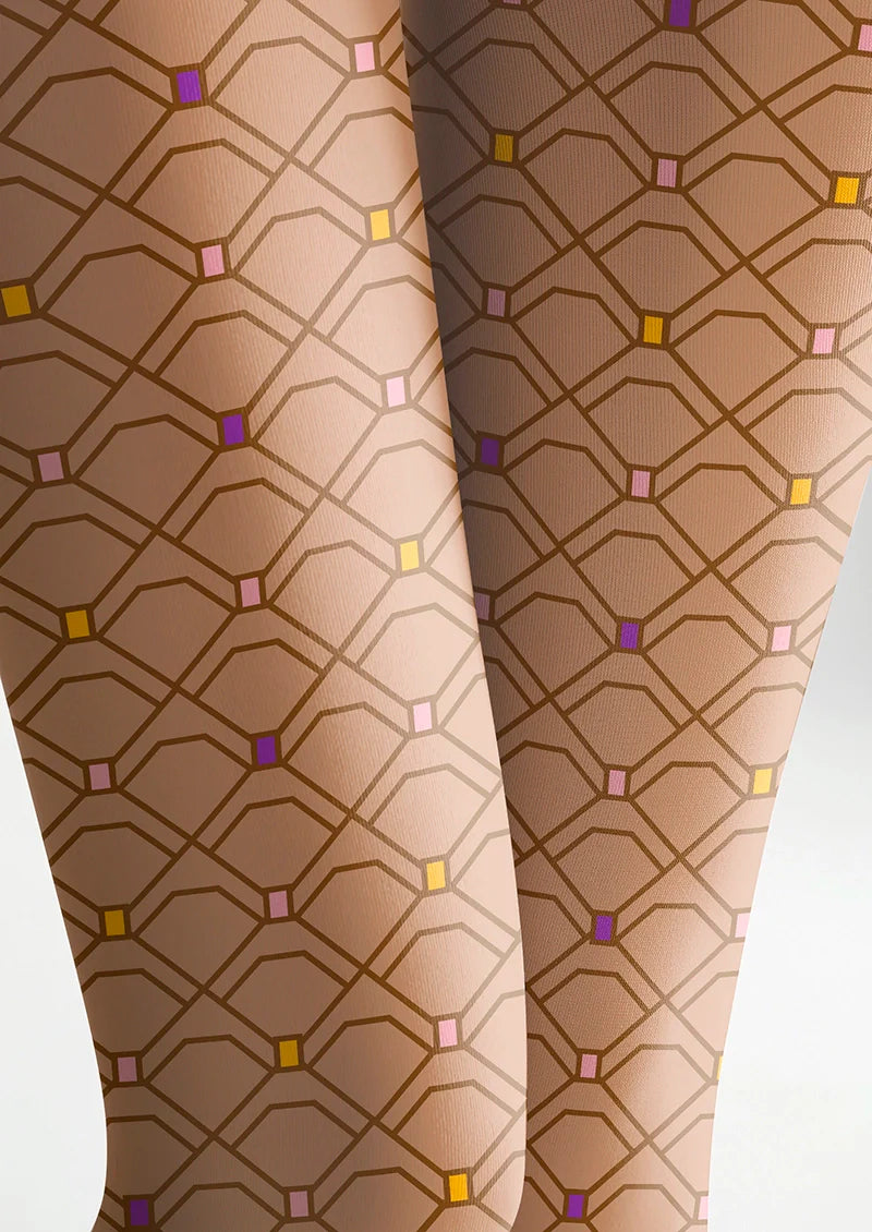 Viken Plan Light brown stripes Tights Hosiery Pantyhose