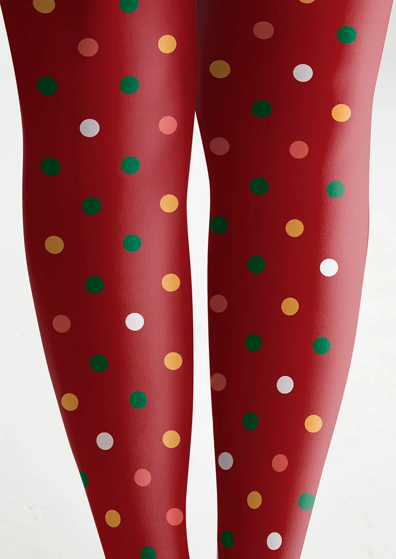 Viken Plan Christmas Red polka dots Tights Hosiery Pantyhose