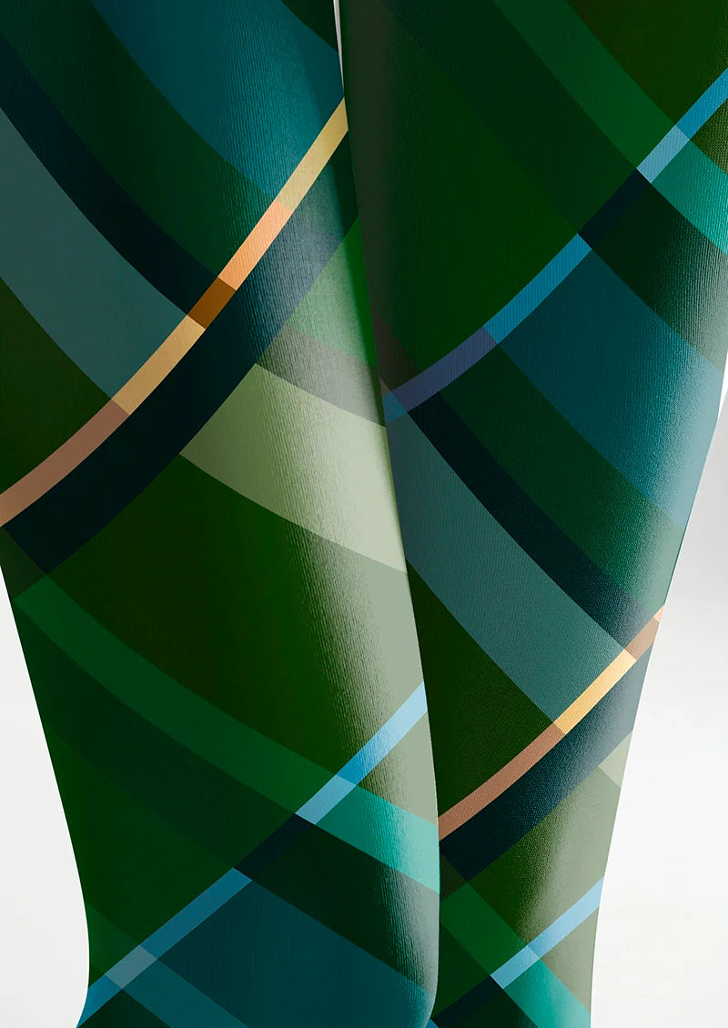 Viken Plan Blue diagonal stripes Tights Hosiery Pantyhose