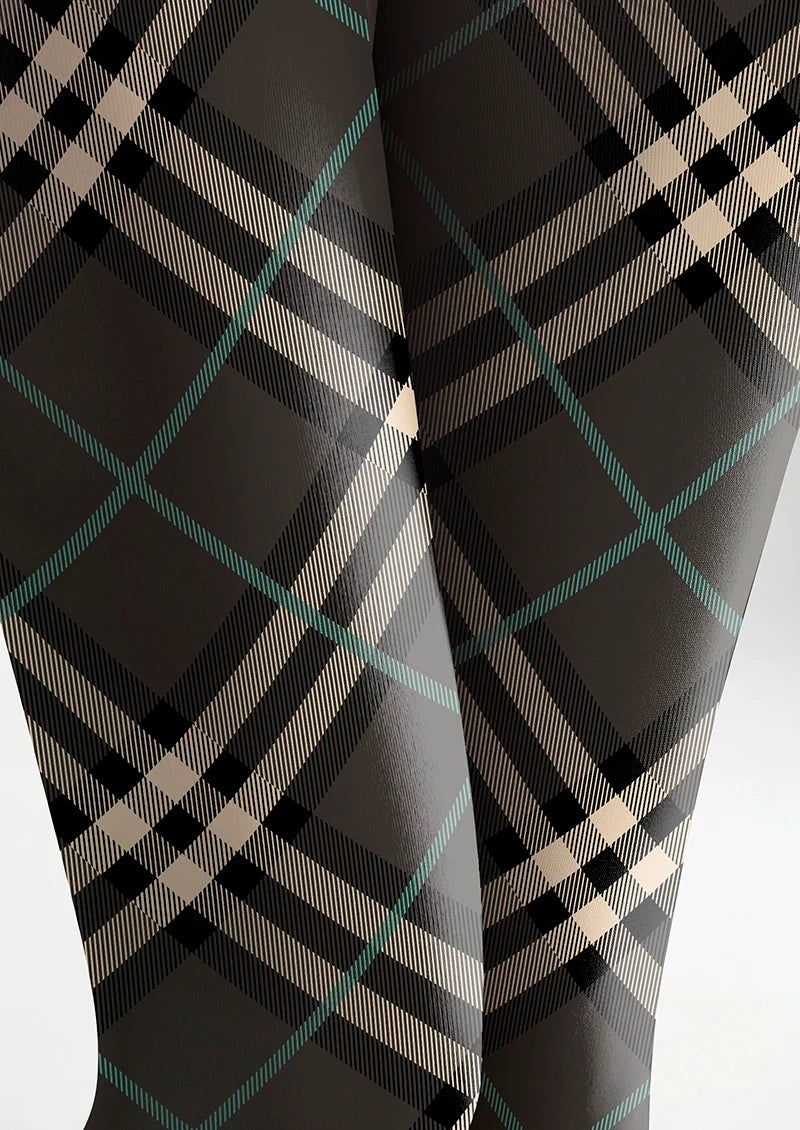 Viken Plan Grayish black Check Tights Hosiery Pantyhose