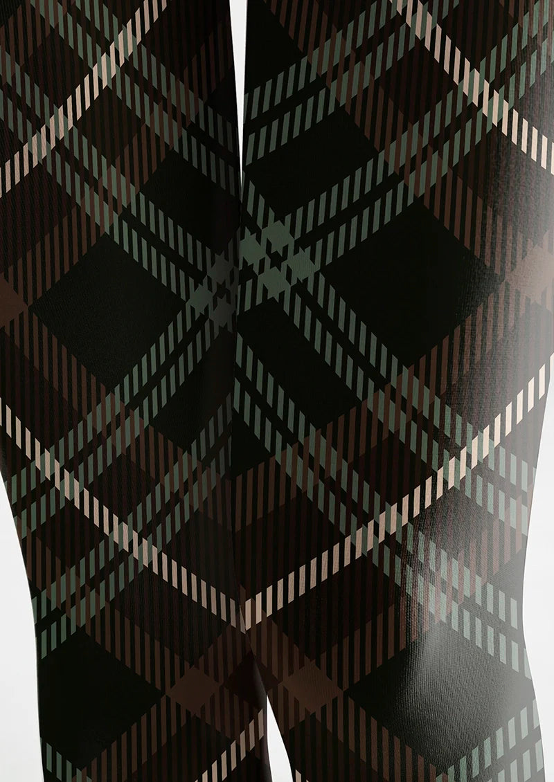 Viken Plan Black-gray Check Tights Hosiery Pantyhose