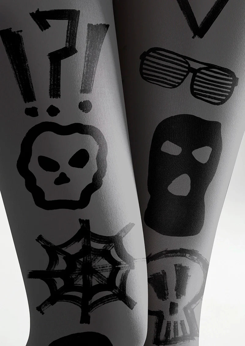 Viken Plan Graffiti Cobweb Tights Hosiery Pantyhose
