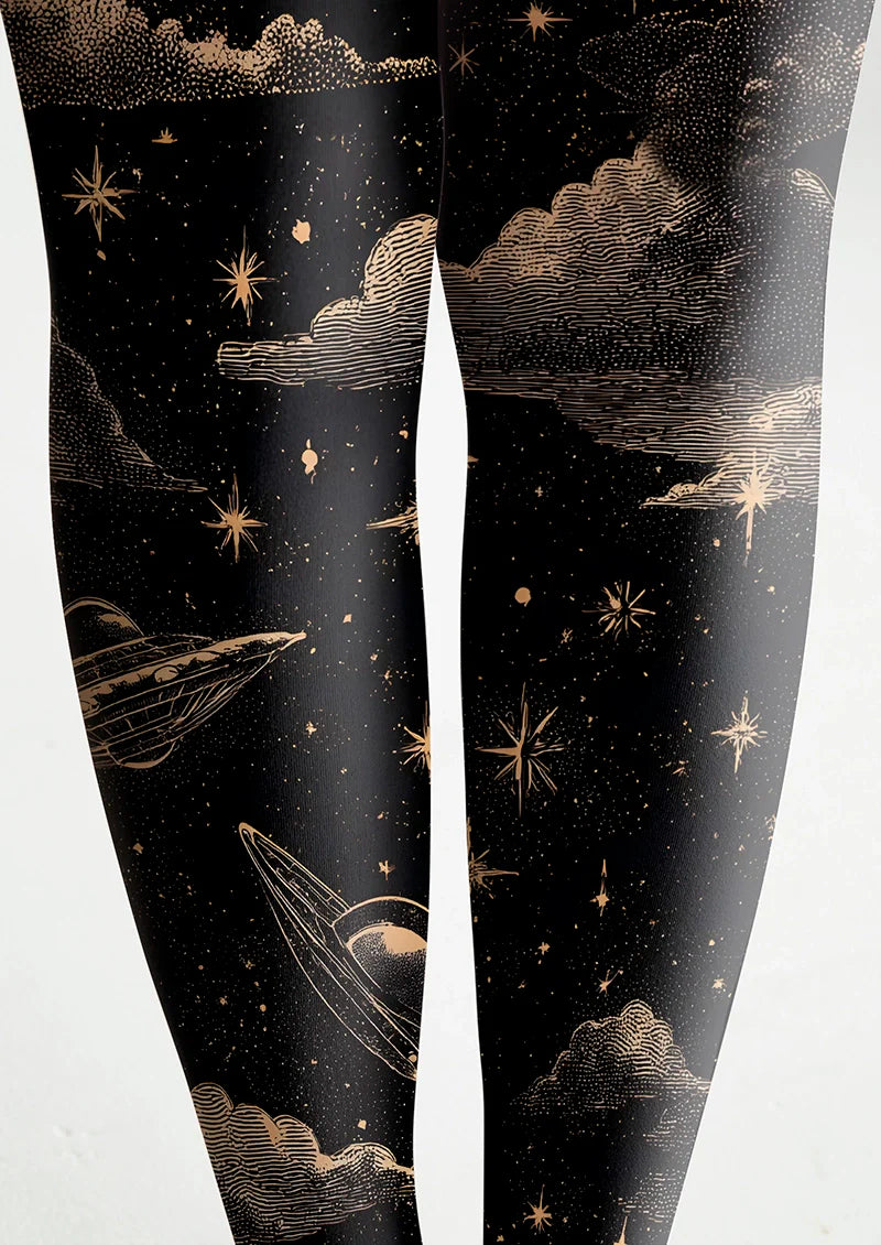 Viken Plan Flying Saucer Night Tights Hosiery Pantyhose
