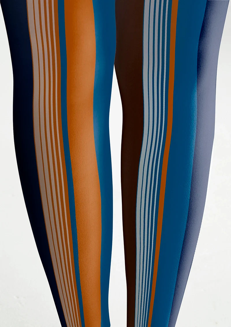 Viken Plan Blue-orange stripes Tights Hosiery Pantyhose