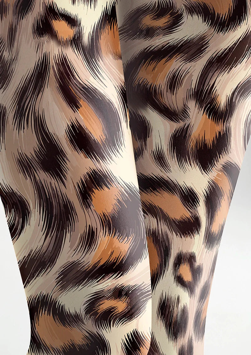 Viken Plan Blazing Leopard Print Tights Hosiery Pantyhose