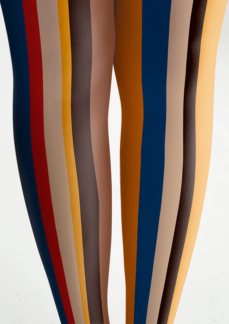 Viken Plan Retro Color Stripes Tights Hosiery Pantyhose