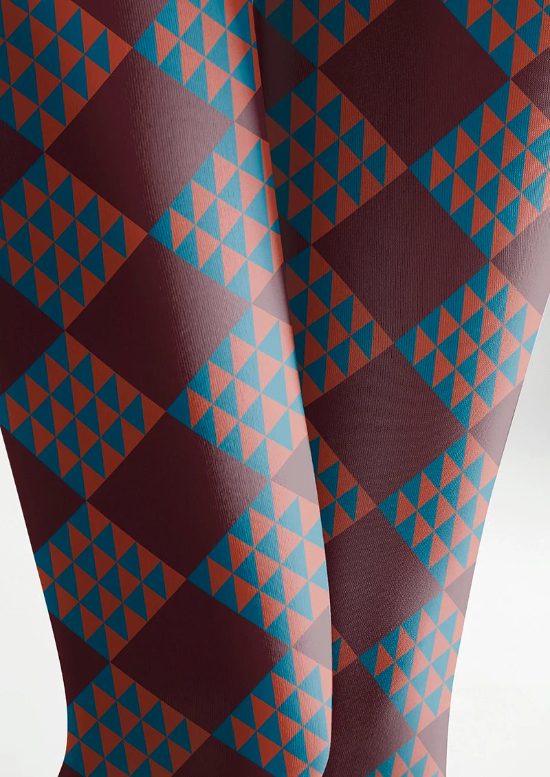 Viken Plan Burgundy red checkered Tights Hosiery Pantyhose