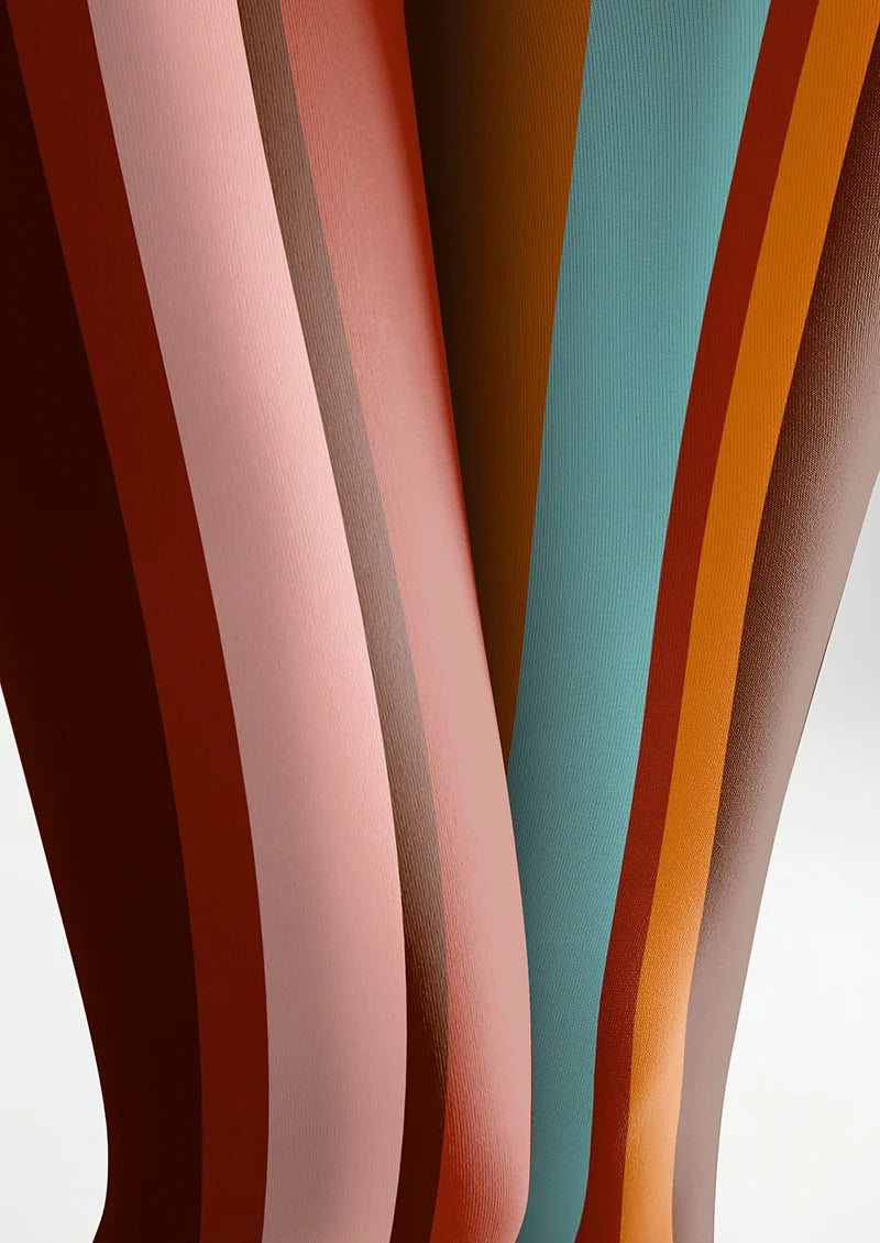 Viken Plan Color Stripes Tights Hosiery Pantyhose