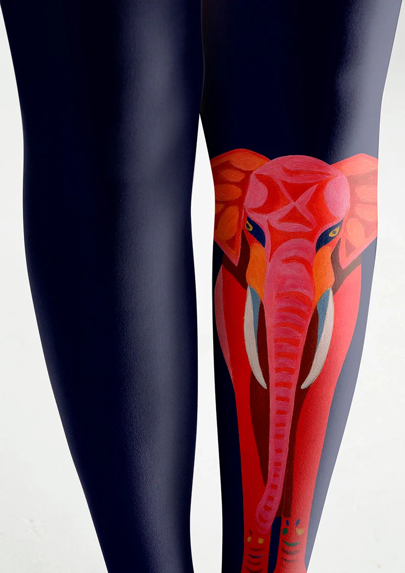Viken Plan  Red Elephant Tights Hosiery Pantyhose