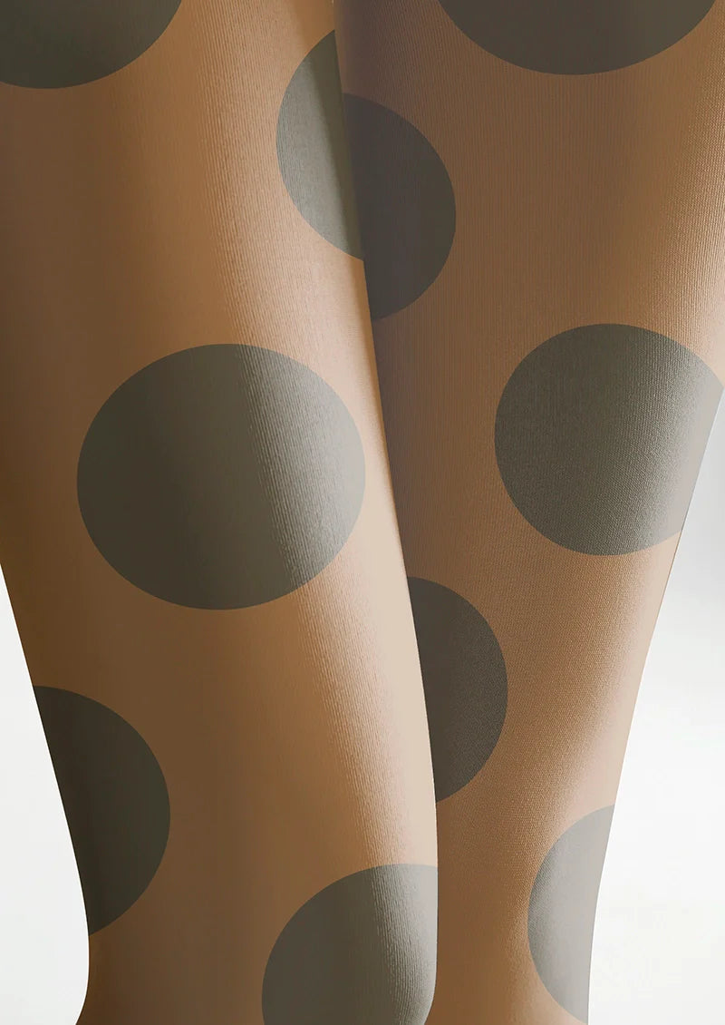 Viken Plan Brown-Olive green Morandi  polka dots Memory Tights Hosiery Pantyhose