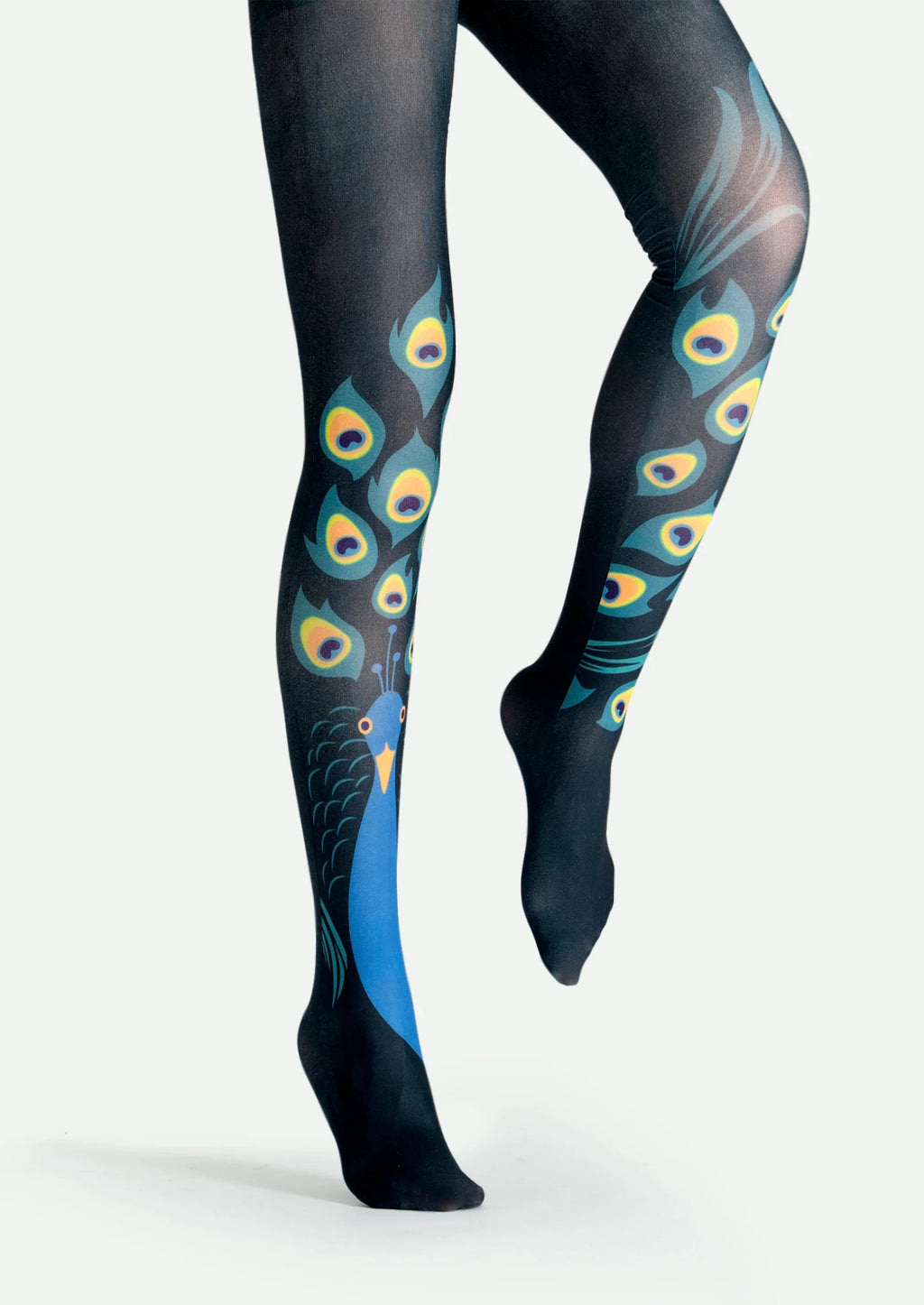 Viken Plan Fun Art Print Tights Versatile Pantyhose/Tights [Peacock]