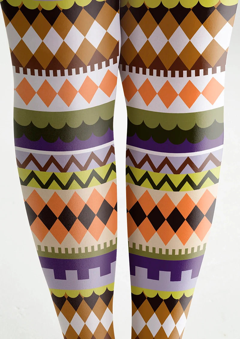 Viken Plan Folkloric Palette Tights Hosiery Pantyhose