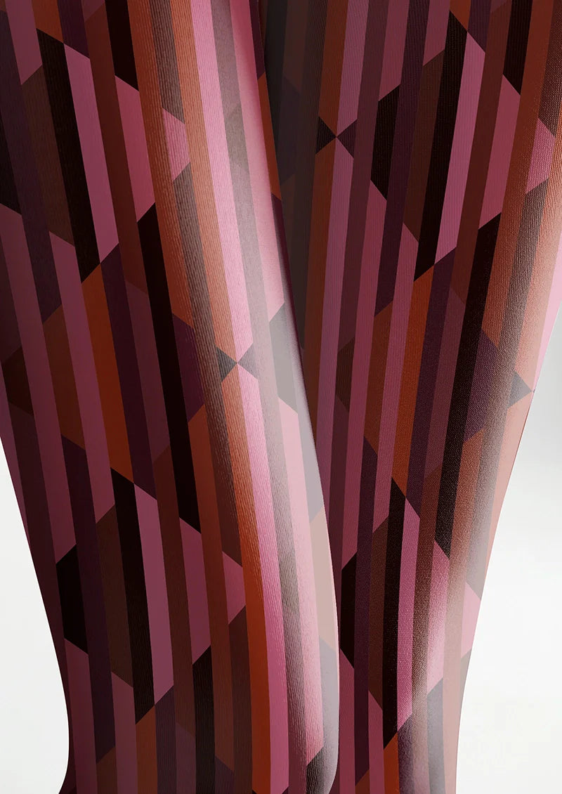 Viken Plan Burgundy check Tights Hosiery Pantyhose