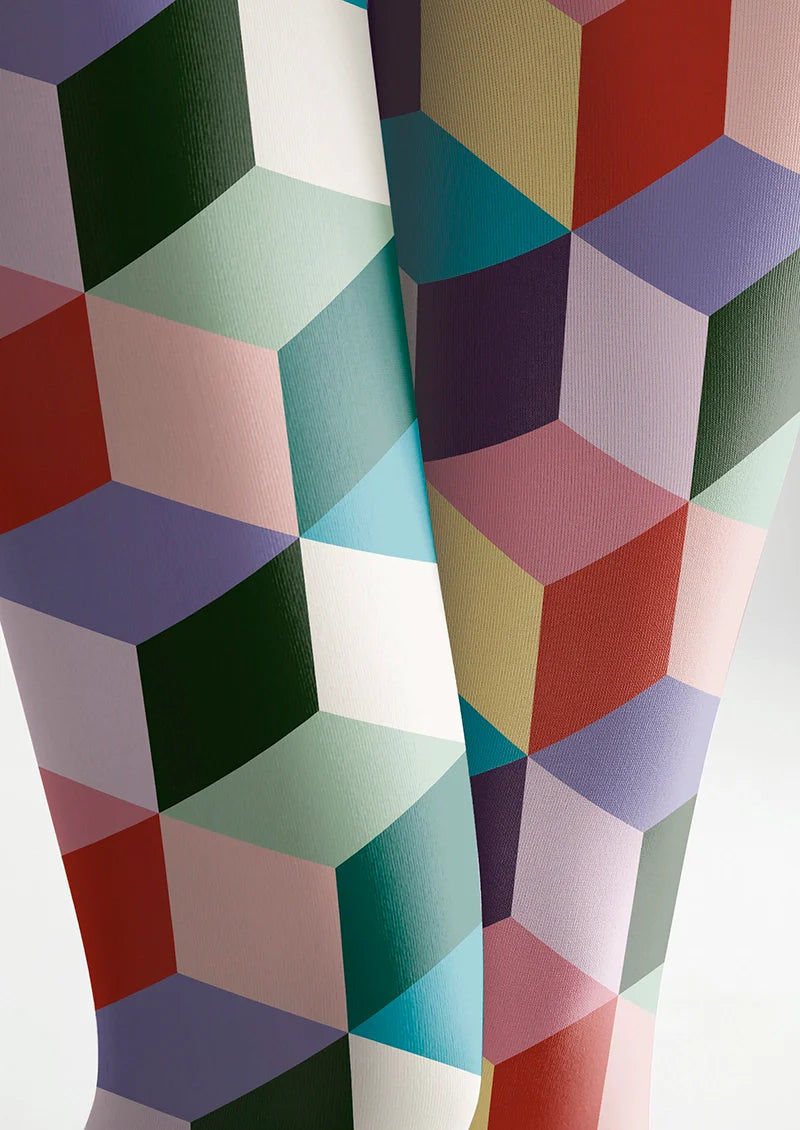 Viken Plan Colored Blocks Tights Hosiery Pantyhose