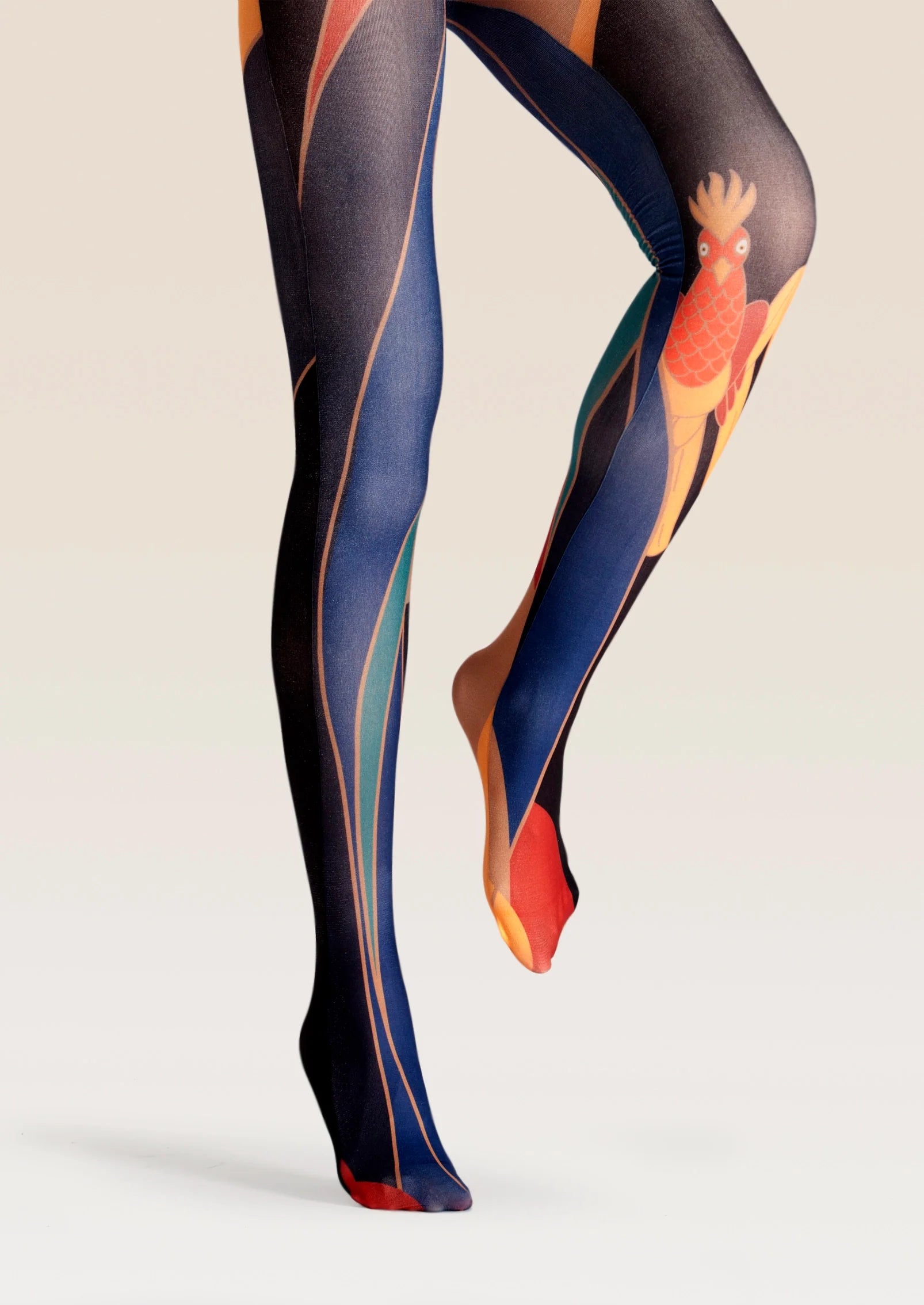Viken Plan Ethnic art Print Tights Throwback Pantyhose/Tights [Holy bird]
