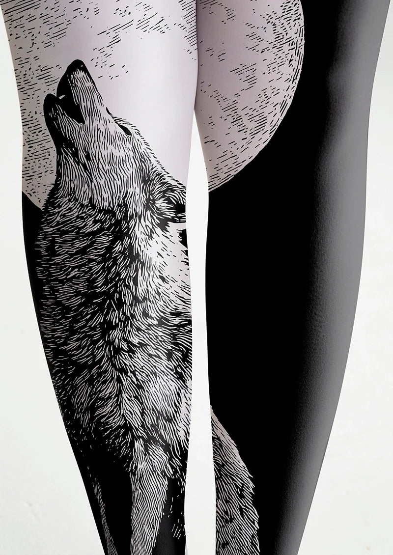 Viken Plan Wolf Line engraving Tights Hosiery Pantyhose