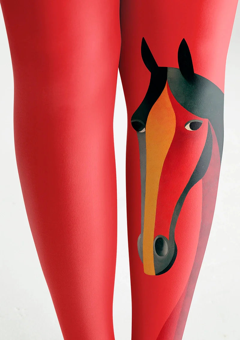 Viken Plan Red Horse Tights Hosiery Pantyhose