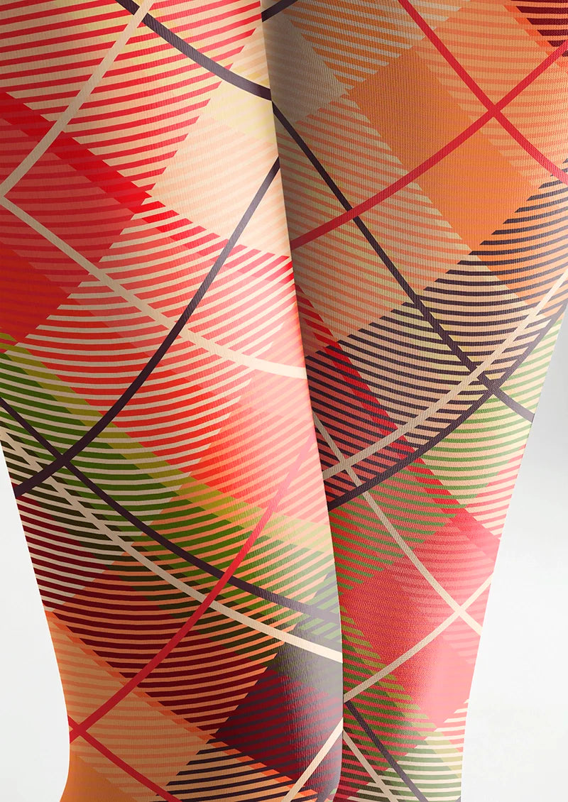 Viken Plan Candy Colors Check Plaid Tights Hosiery Pantyhose